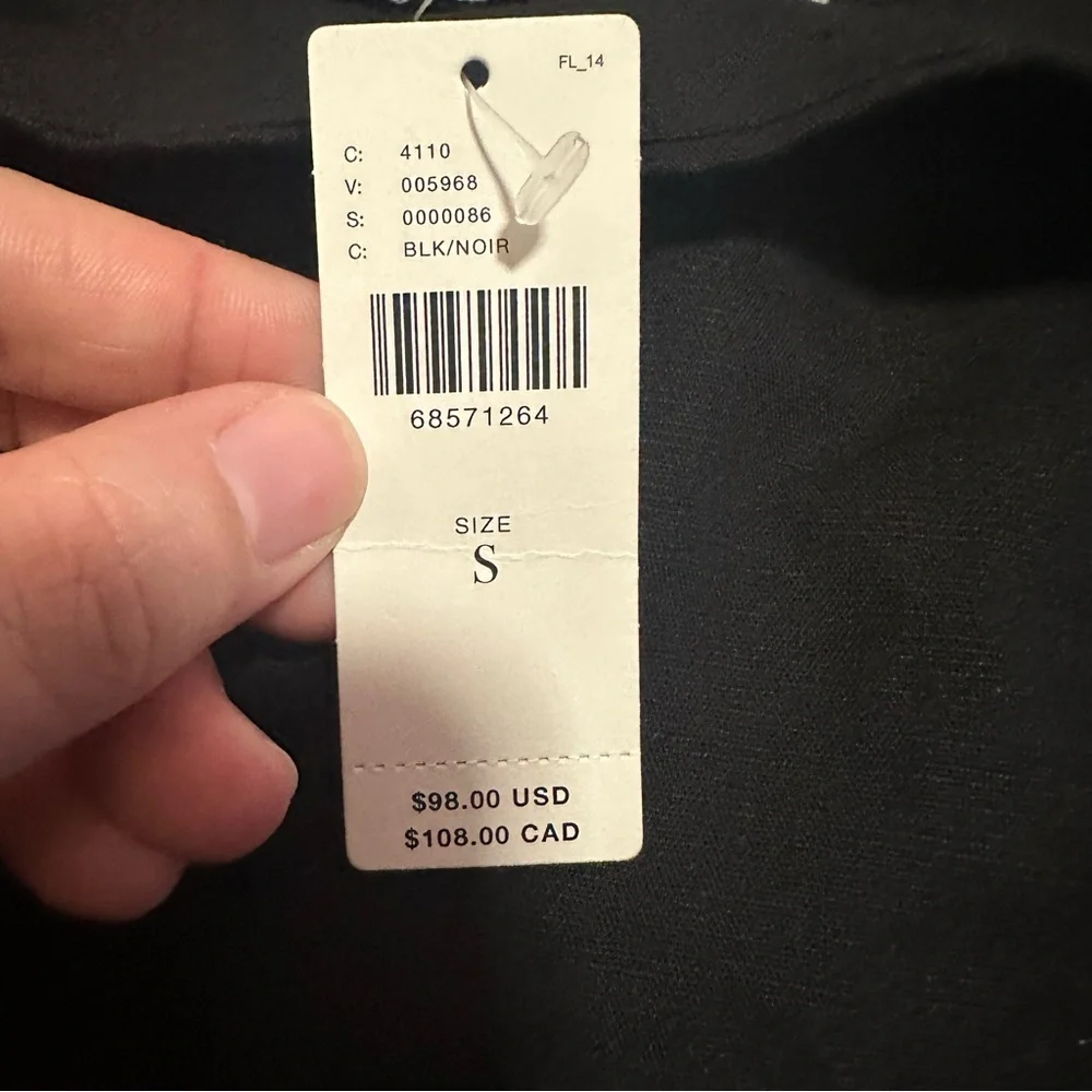 NWT Anthropologie Porridge• Black Cotton and Linen Square neck crop top size s - Picture 7 of 9